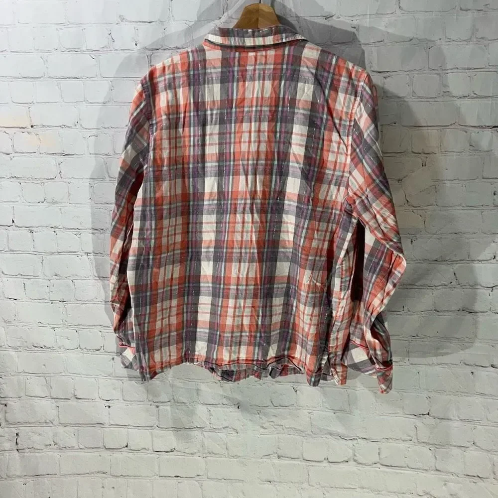 Victorias Secret Plaid Button Up Pajama Top